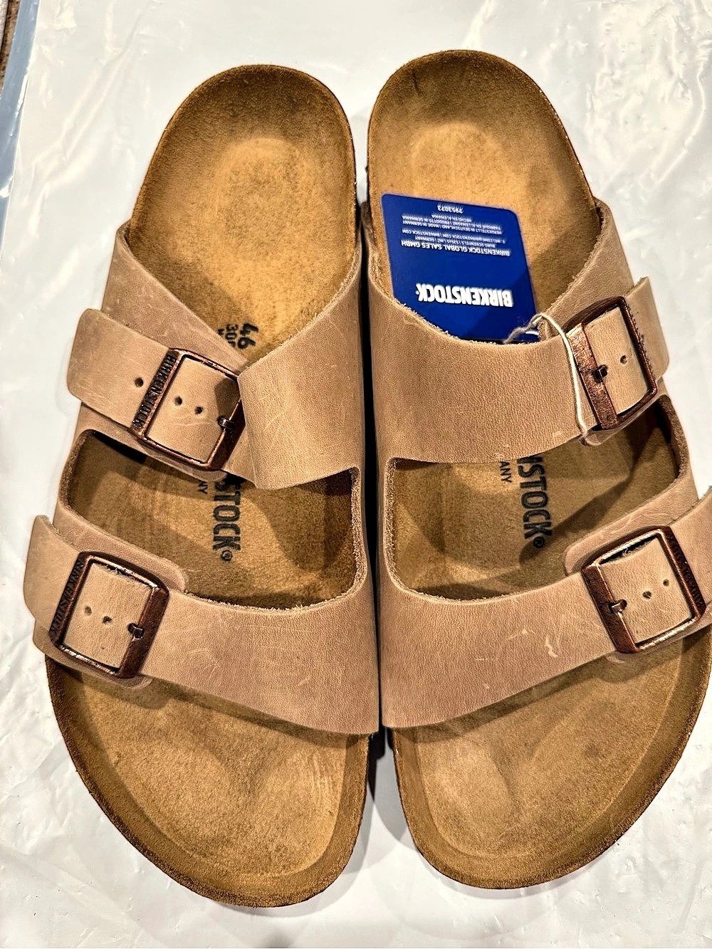 Birkenstock Arizona BS Leather Sandals Brown US 13 NWT tobacco brown